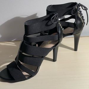 Black Strappy Nine West High Heels NWT 7 1/2
